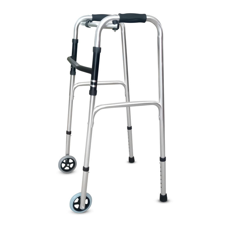 Andador para discapacitados con marco móvil ajustable plegable con ruedas